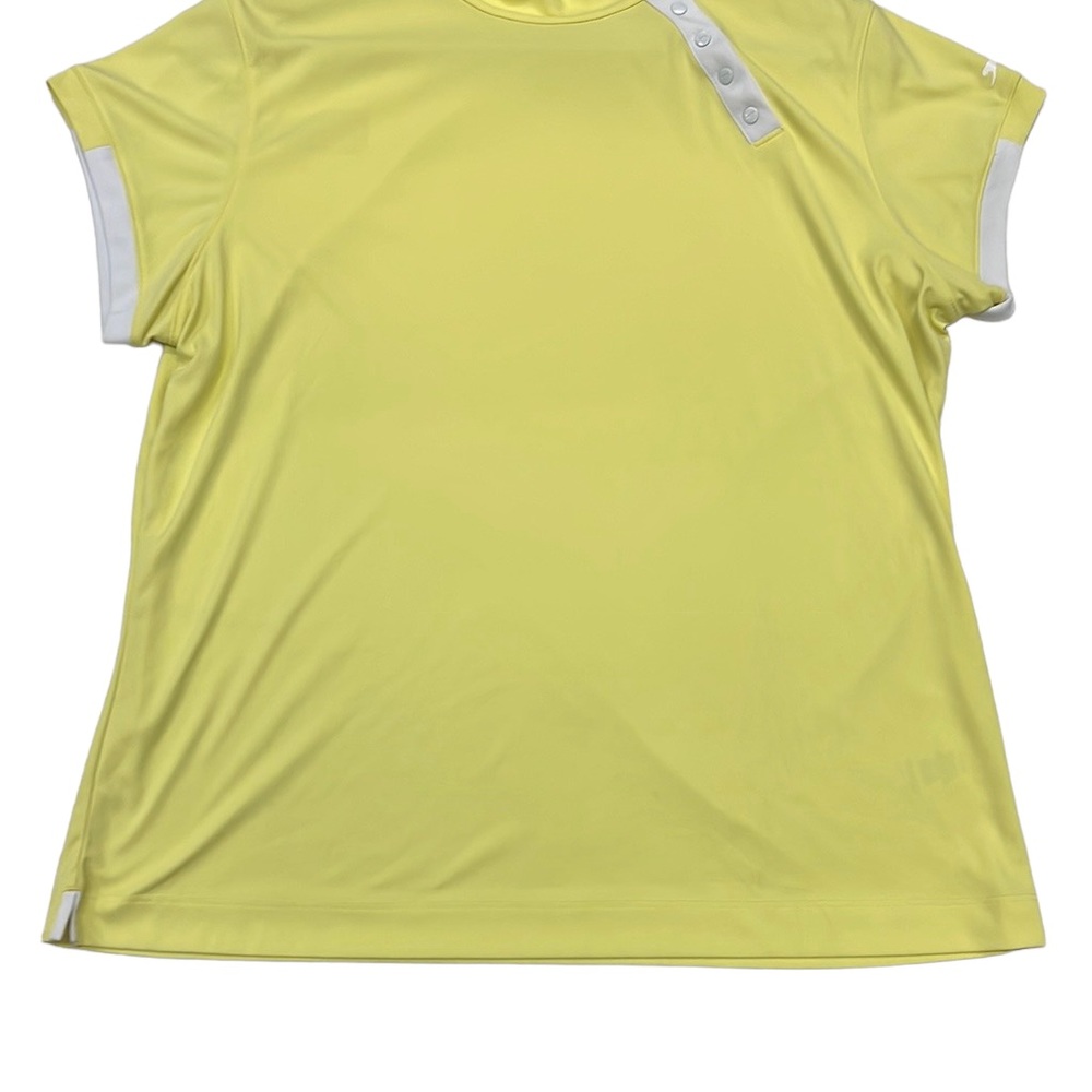 Slazenger Yellow Golf Performance Snap Detail Short Sleeve Top Size XL - Picture 2 of 9